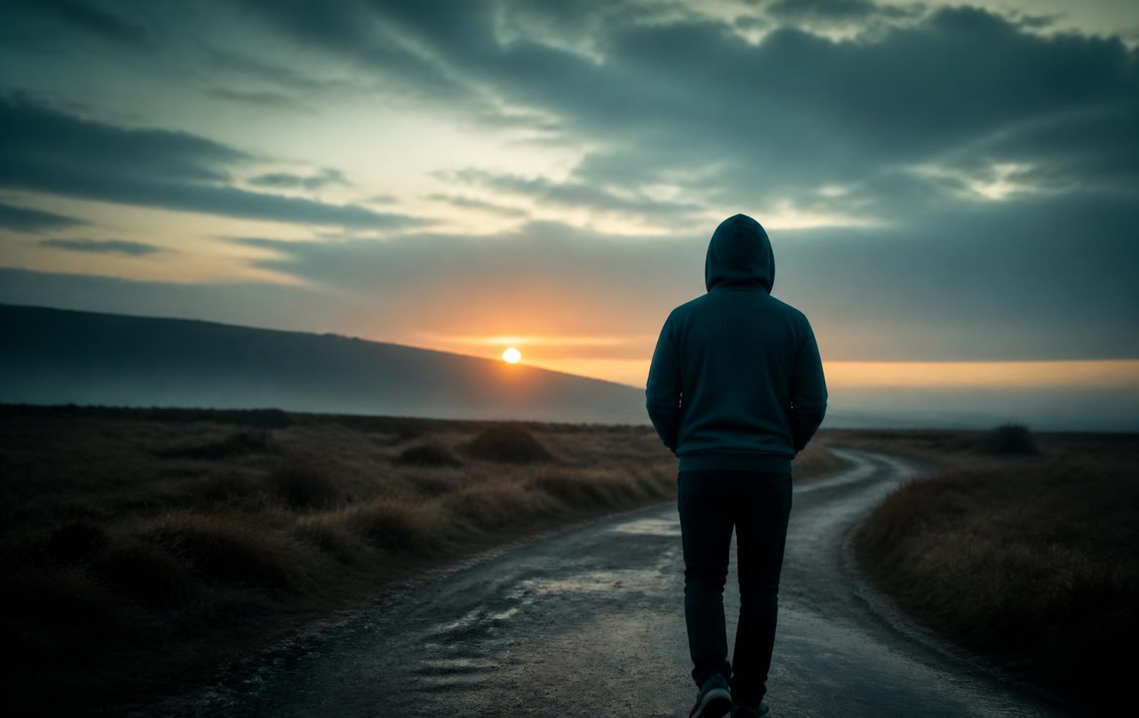 Walking outdoors at first light